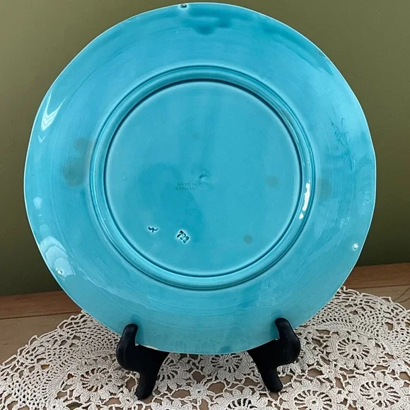 Vintage German Majolica plate dandelion - Picture 3 of 13